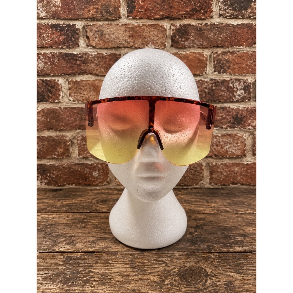 Oversized Big Shield‎ Sunglasses Tortoise UV400 Y2K Rave Festival Statement